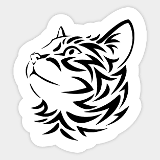 Drawing art Head Cat Sticker